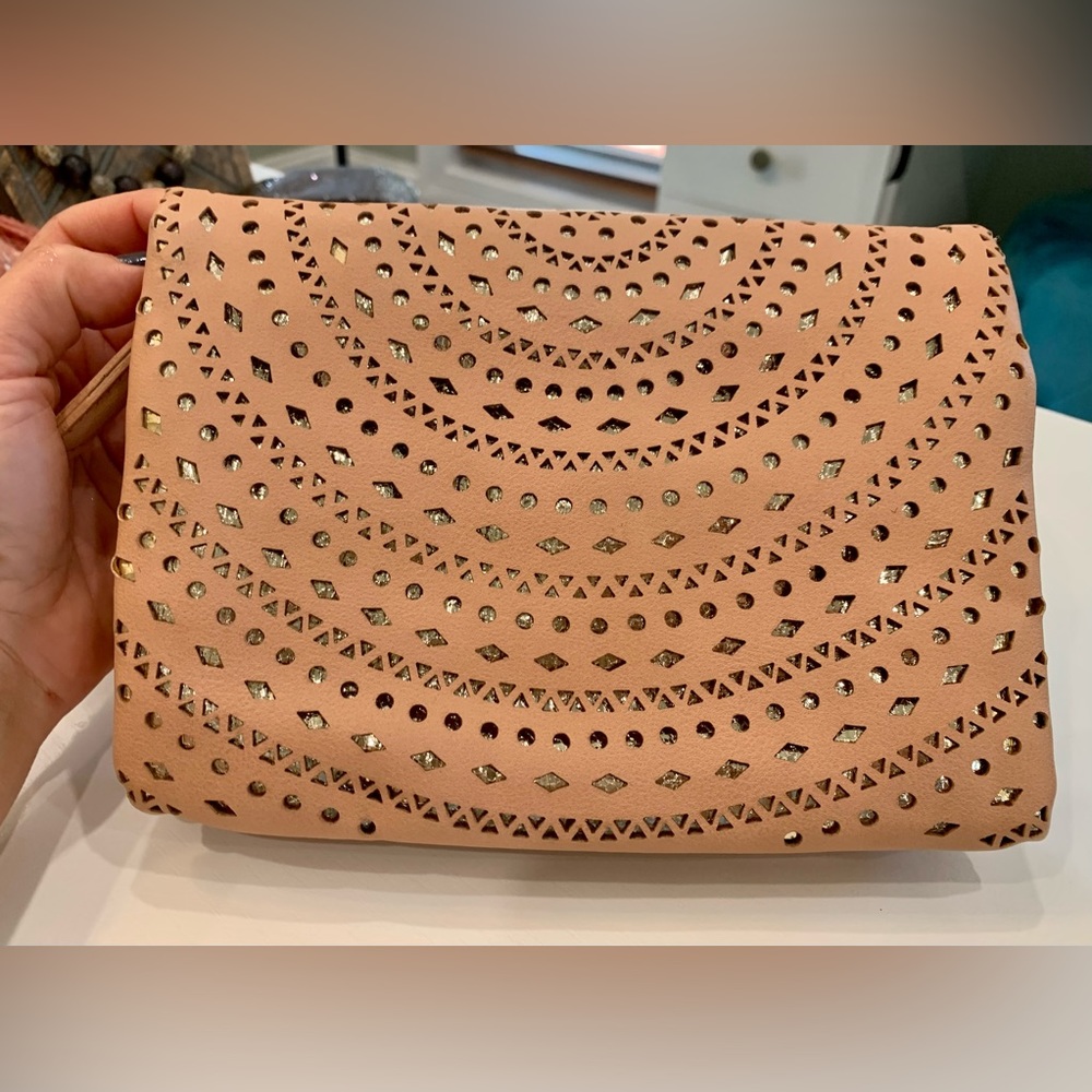 Peach Wallet Clutch | Faux Leather
